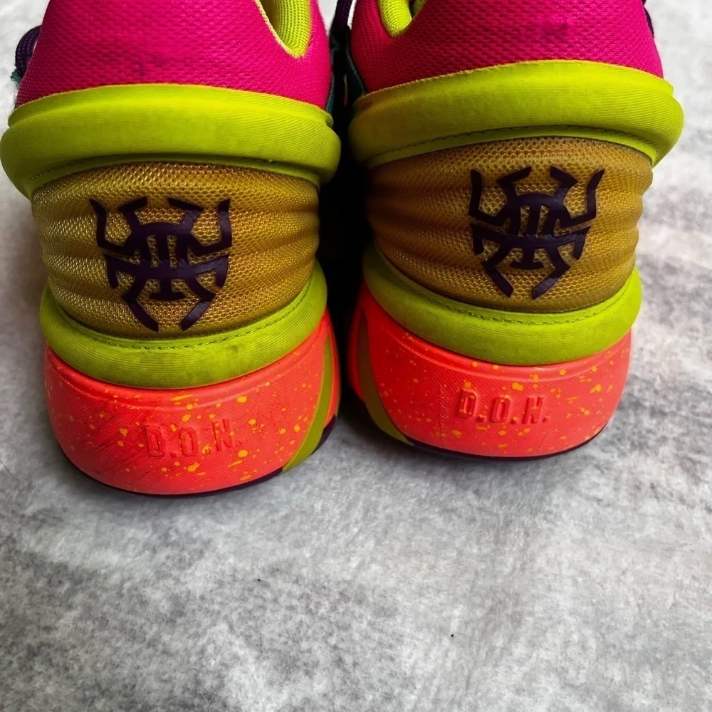 Adidas Kids' Neon Green and Pink Sneakers